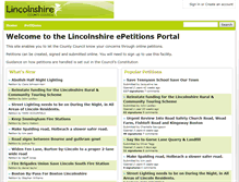 Tablet Screenshot of epetitionslincolnshire.firmstep.com